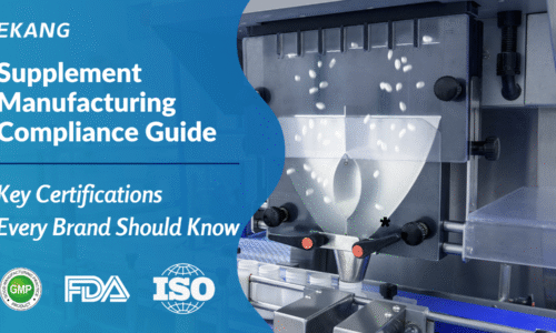 Supplement manufacturing compliance with GMP FDA ISO certificates